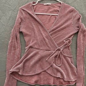 Long sleeve wrap top